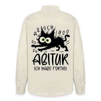 Abitur 2026 Ich habe fertig Katze - Relaxed Fit Unisex Organic Hemd von Stanley/Stella - Natur - Hinten - AI Model Male 178 light (178cm)