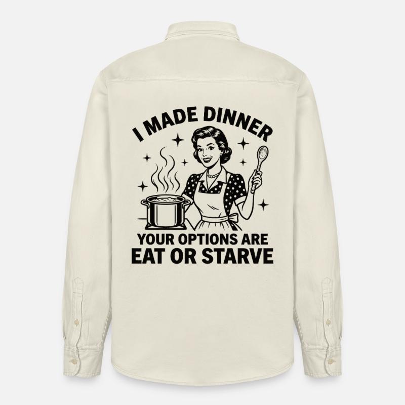 Küchen-Chef: Friss oder stirb! - Relaxed Fit Unisex Organic Hemd von Stanley/Stella - Natur