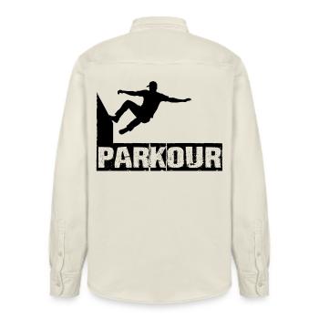 Parkour - Chemise unisexe coupe décontractée bio Stanley/Stella - écru doux - Dos - AI Model Male 178 light (178cm)