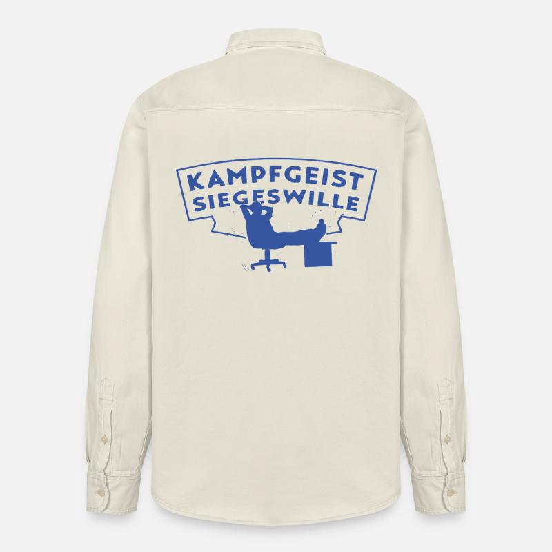 Kampfgeist Siegeswille - Chef im Hocker - Chemise unisexe coupe décontractée bio Stanley/Stella - écru doux