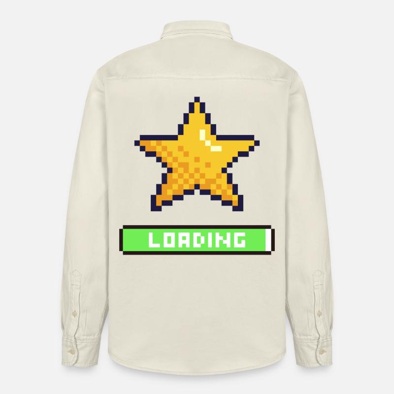 loading pixel étoile - Chemise unisexe coupe décontractée bio Stanley/Stella - écru doux