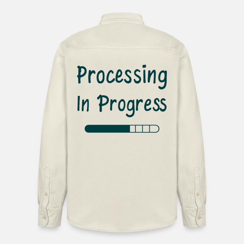 Processing In Progress Ladebalken Statement - Relaxed Fit Unisex Organic Hemd von Stanley/Stella - Natur