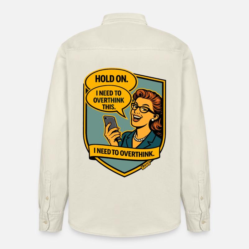 Halt an – Überdenke Overthinker Comic - Relaxed Fit Unisex Organic Hemd von Stanley/Stella - Natur