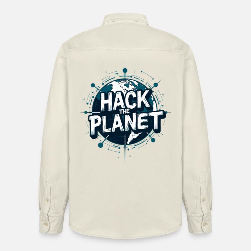 Motivo Globe Hack – Planetary Techstyle - Camicia unisex vestibilità rilassata bio di Stanley/Stella - ecru morbido
