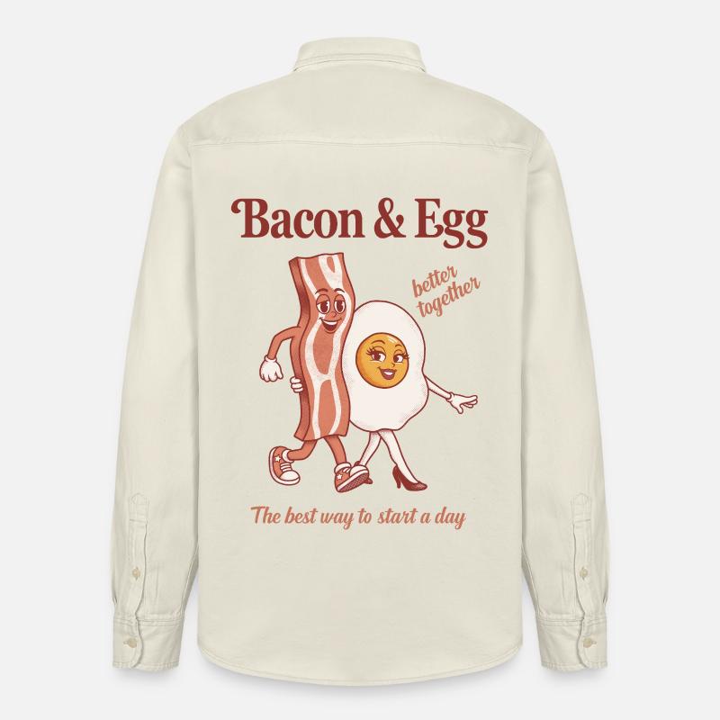 Bacon and Egg: Perfektes Duo - Relaxed Fit Unisex Organic Hemd von Stanley/Stella - Natur