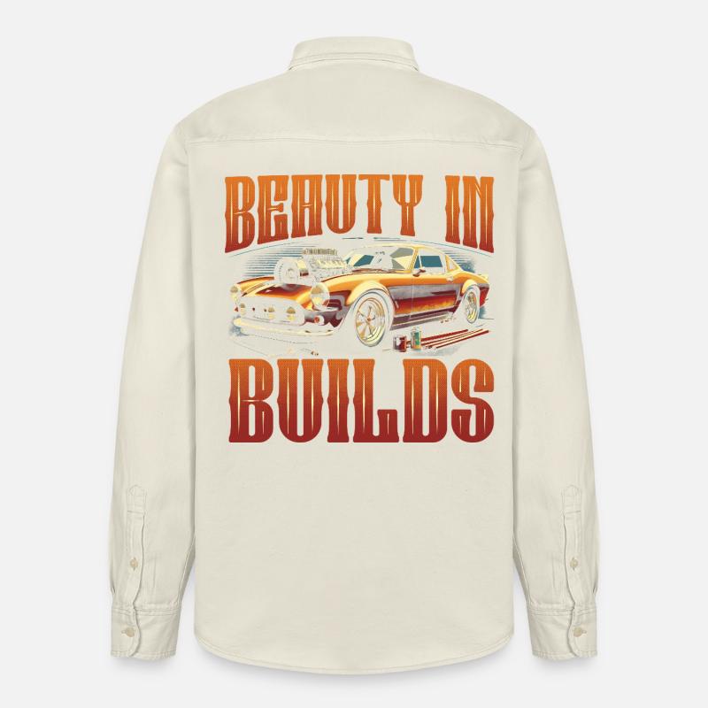Restauration automobile beauté dans les constructions - Chemise unisexe coupe décontractée bio Stanley/Stella - écru doux
