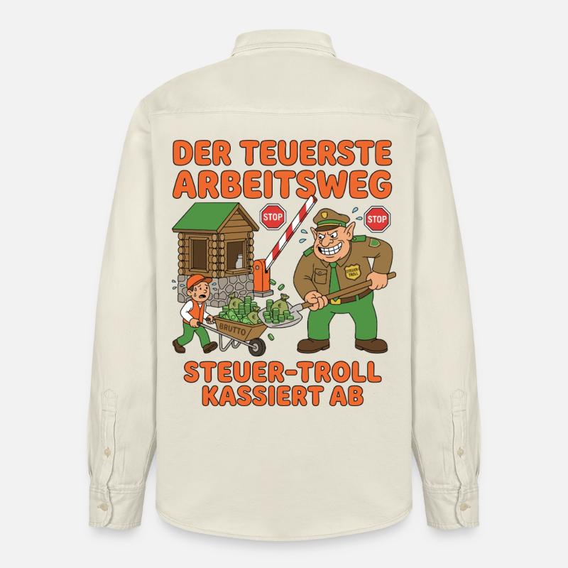 Der Teuerste Arbeitsweg - Relaxed Fit Unisex Organic Hemd von Stanley/Stella - Natur