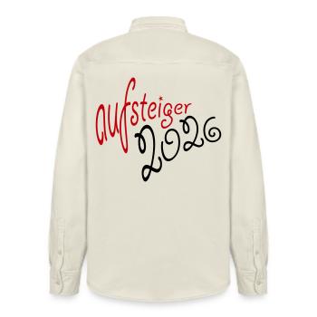 Aufsteiger 2026 Aufstieg - Relaxed Fit Unisex Organic Hemd von Stanley/Stella - Natur - Hinten - AI Model Male 178 light (178cm)