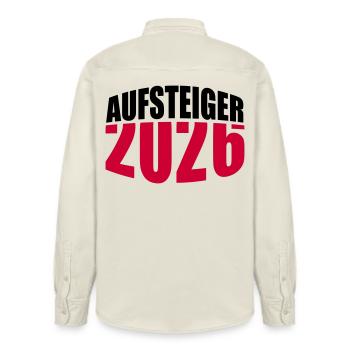Aufsteiger 2026 Aufstieg - Relaxed Fit Unisex Organic Hemd von Stanley/Stella - Natur - Hinten - AI Model Male 178 light (178cm)