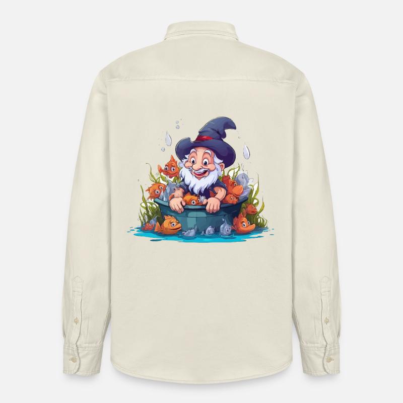 Magicien dans l’aquarium - Chemise unisexe coupe décontractée bio Stanley/Stella - écru doux