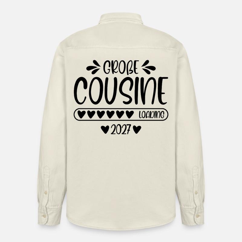 Große Cousine 2027 loading - Relaxed Fit Unisex Organic Hemd von Stanley/Stella - Natur