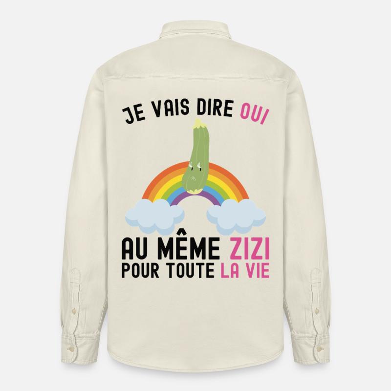 Future Mariée EVJF Le Même Zizi Pour Toute La Vie - Chemise unisexe coupe décontractée bio Stanley/Stella - écru doux