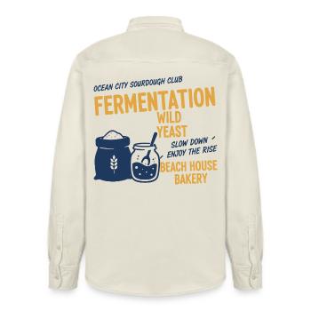 Sourdough Bread Baking Baker Sourdough Starter Jar - Relaxed Fit Unisex Organic Shirt by Stanley/Stella - soft Ecru - Back - AI Model Male 178 light (178cm)