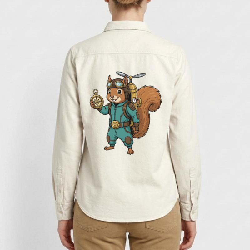 Squirrel Steampunk Aviator Jetpack Compass Relaxed Fit Unisex Organic Shirt by Stanley/Stella