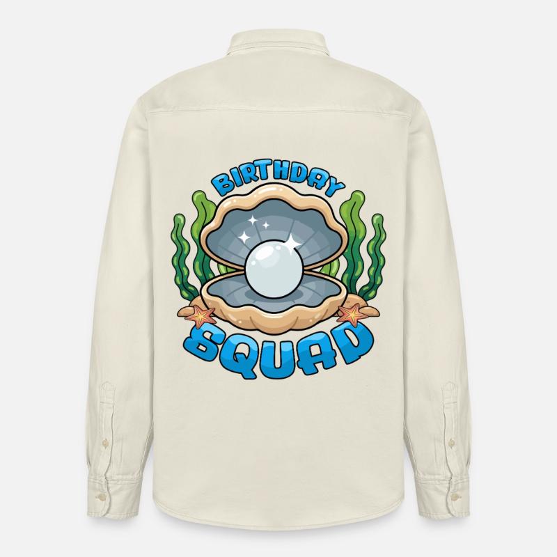 Birthday Squad Beach Summer Cruise Shell - Relaxed Fit Unisex Organic Hemd von Stanley/Stella - Natur
