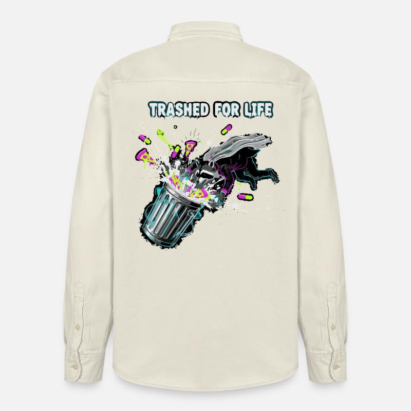 Trashed for Life Waschbär - Relaxed Fit Unisex Organic Hemd von Stanley/Stella - Natur
