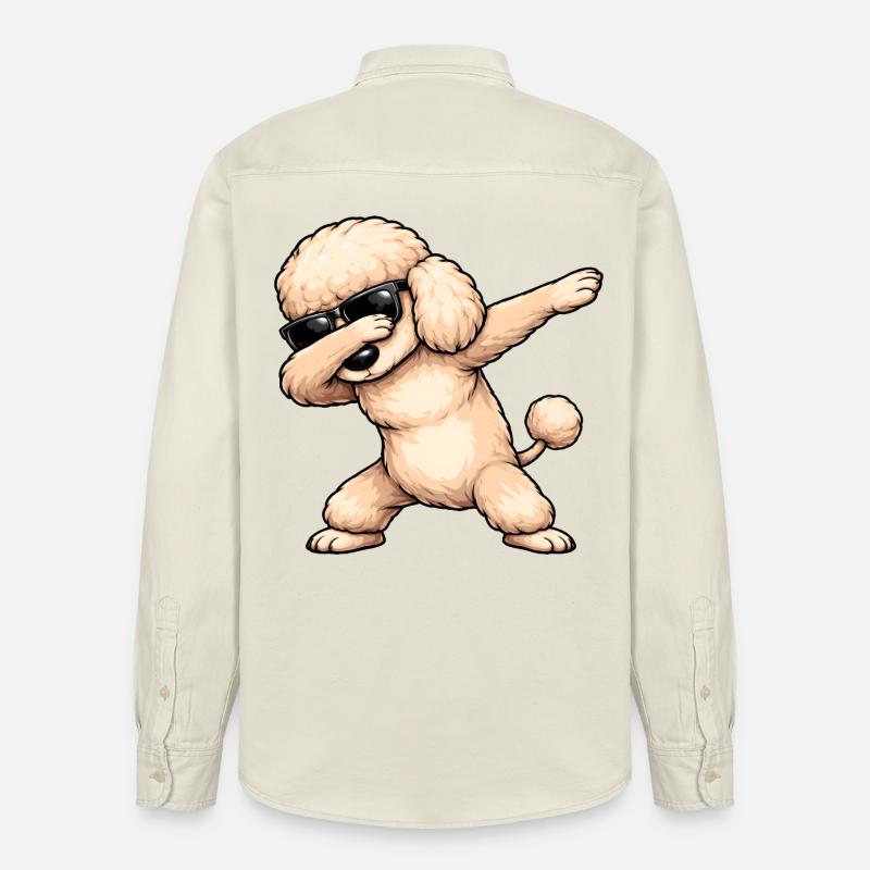 Caniche en train de dobber - Chemise unisexe coupe décontractée bio Stanley/Stella - écru doux
