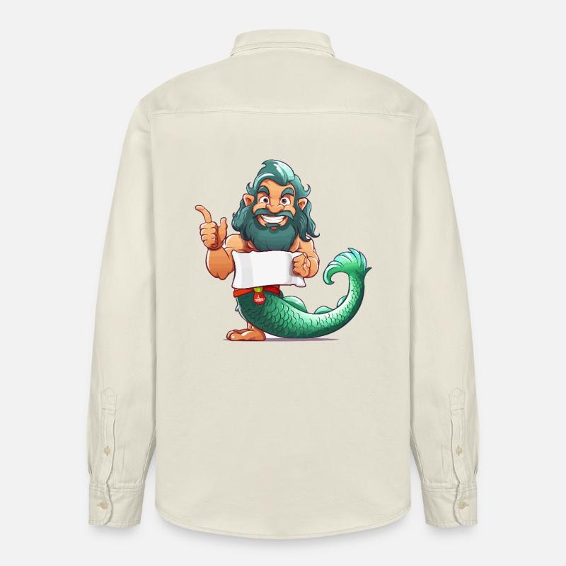 Meerheld mit Bart und Flosse - Relaxed Fit Unisex Organic Hemd von Stanley/Stella - Natur