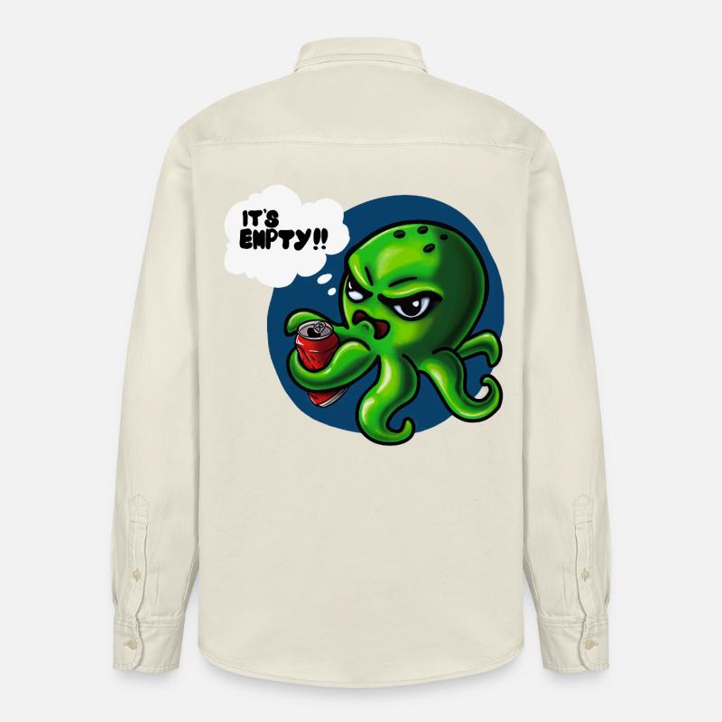 Grumpy Kraken - Relaxed Fit Unisex Organic Hemd von Stanley/Stella - Natur