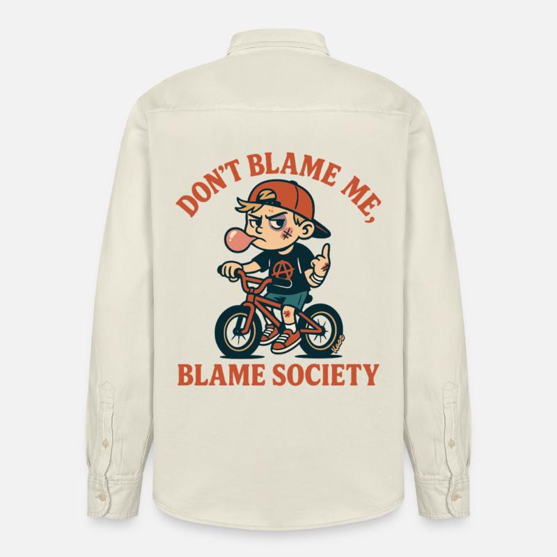 Ne blâme pas la société - Chemise unisexe coupe décontractée bio Stanley/Stella - écru doux
