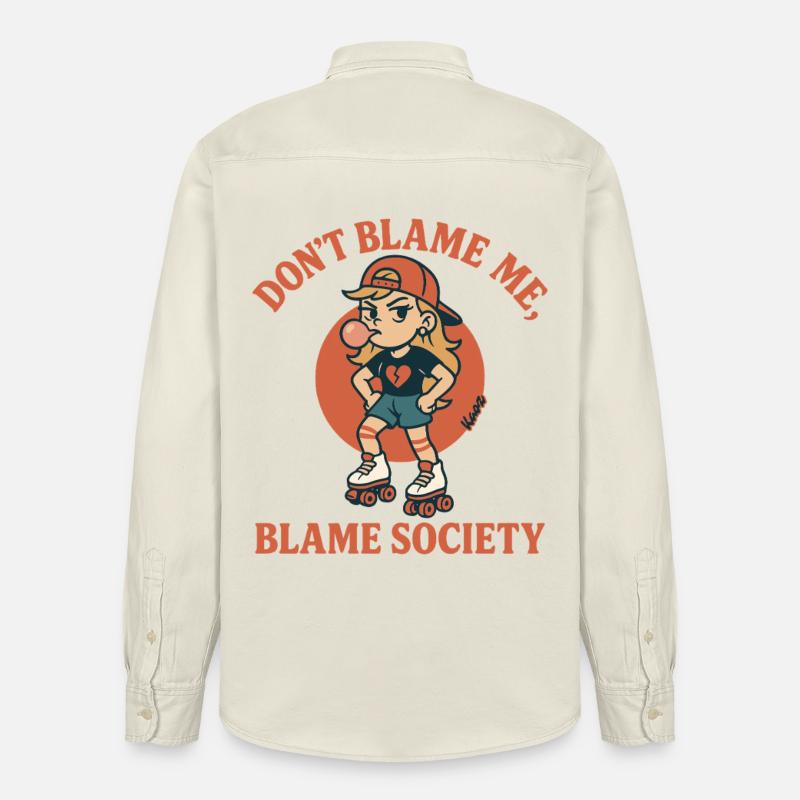 Ne blâme pas la société - Chemise unisexe coupe décontractée bio Stanley/Stella - écru doux