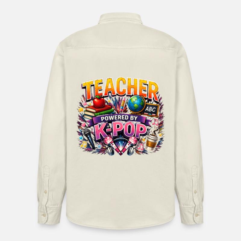 Enseignant propulsé par K Pop - Chemise unisexe coupe décontractée bio Stanley/Stella - écru doux