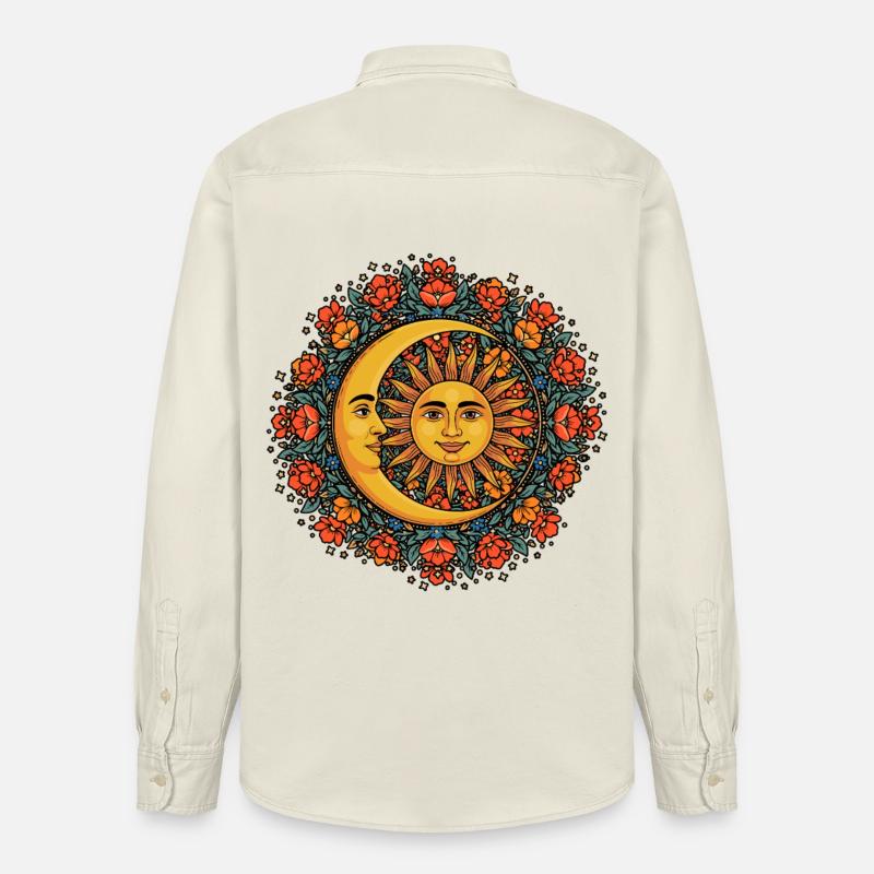Litha Pagan Solstizio d'Estate Midsommar - Camicia unisex vestibilità rilassata bio di Stanley/Stella - ecru morbido