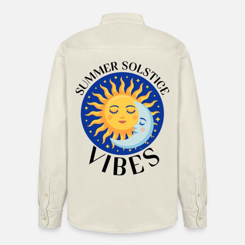 Litha Pagan Solstice d’été Midsommar - Chemise unisexe coupe décontractée bio Stanley/Stella - écru doux