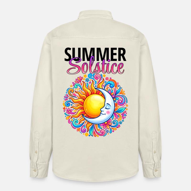 Litha Pagan Solstice d’été Midsommar - Chemise unisexe coupe décontractée bio Stanley/Stella - écru doux
