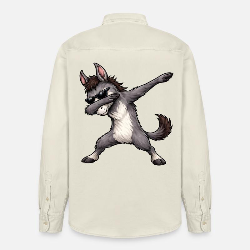Dabbing Donkey - Stanley/Stella unisex skjorte afslappet pasform økologisk - blød ecru