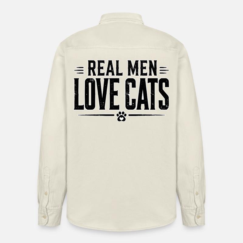 Echte Männer Lieben Katzen - Relaxed Fit Unisex Organic Hemd von Stanley/Stella - Natur