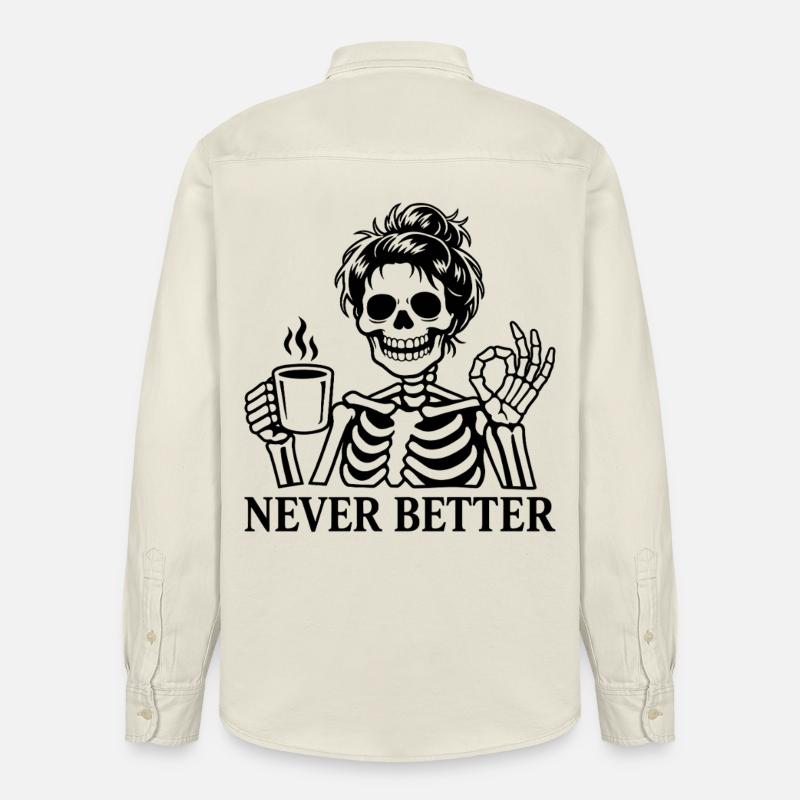 Coffee, coffee drinker, coffee drinker, funny - Relaxed Fit Unisex Organic Shirt by Stanley/Stella - soft Ecru