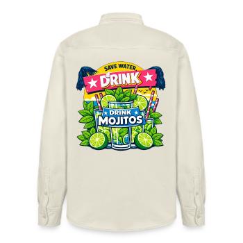 Sauvez l'eau, buvez Mojitos - Chemise unisexe coupe décontractée bio Stanley/Stella - écru doux - Dos - AI Model Male 178 light (178cm)