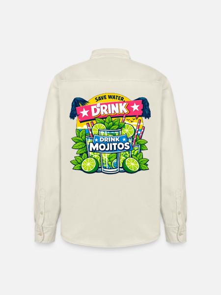 Save the water, drink Mojitos - Relaxed Fit Unisex Organic Shirt by Stanley/Stella - soft Ecru