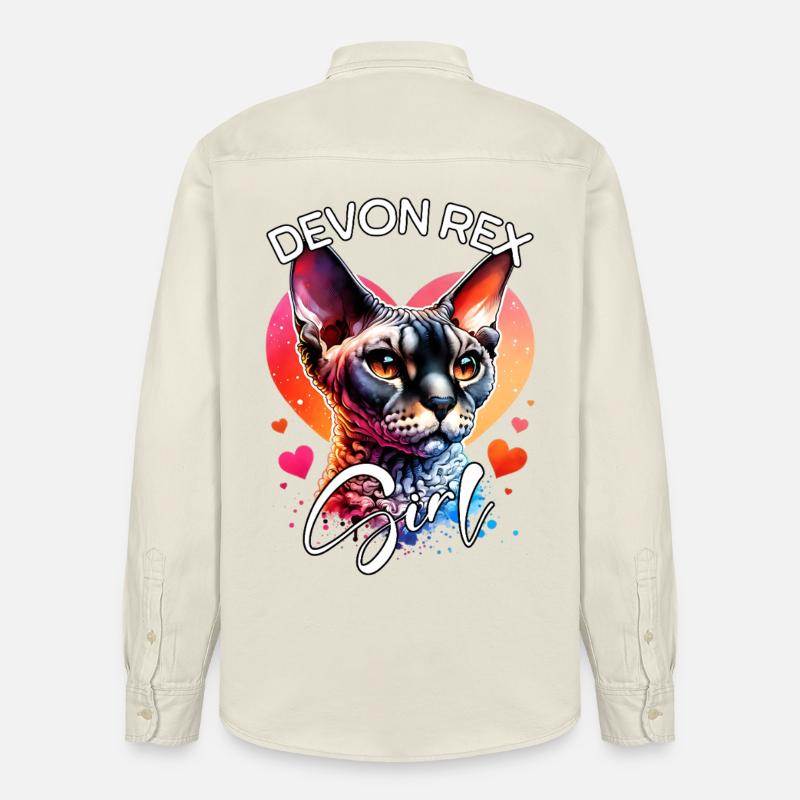 Devon Rex Mädchen Devon Rex - Relaxed Fit Unisex Organic Hemd von Stanley/Stella - Natur