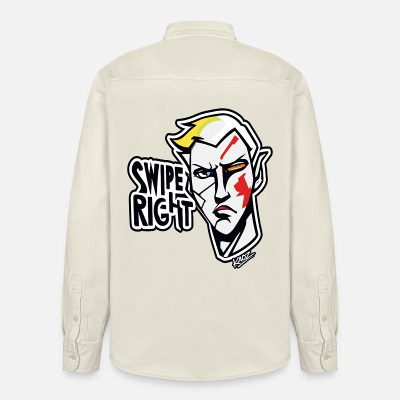 Graffiti-Held nach rechts wischen - Relaxed Fit Unisex Organic Hemd von Stanley/Stella - Natur