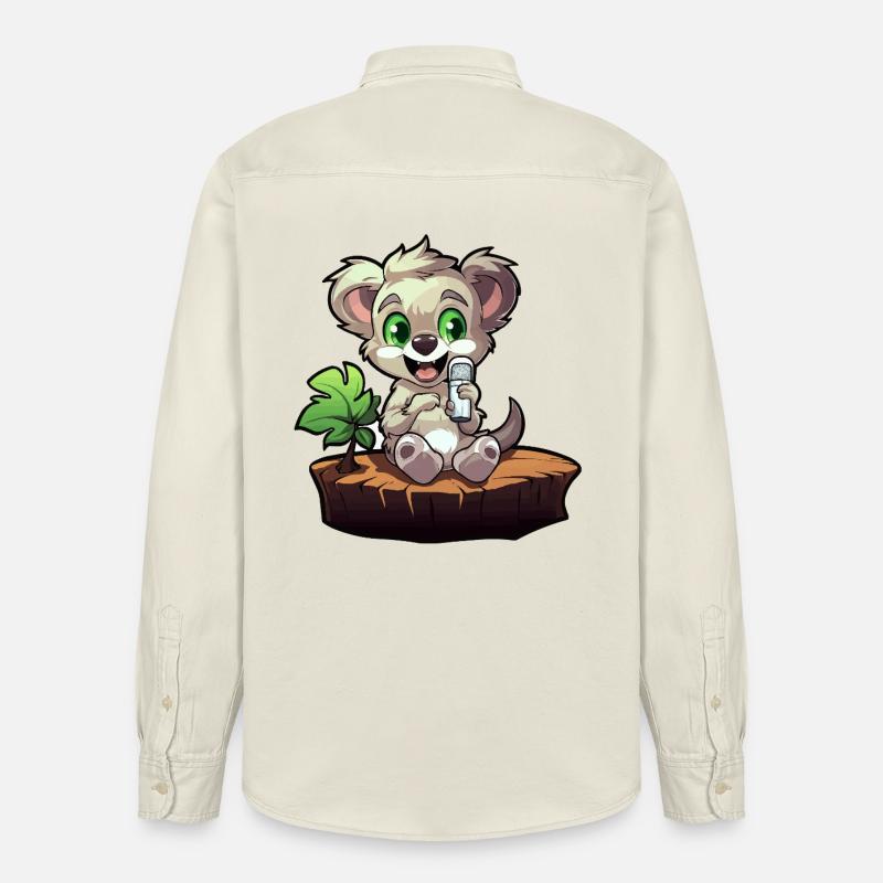 Petit koala sur la souche - Chemise unisexe coupe décontractée bio Stanley/Stella - écru doux