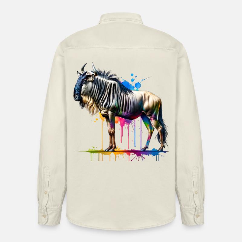 Gnu Geschenk - Relaxed Fit Unisex Organic Hemd von Stanley/Stella - Natur