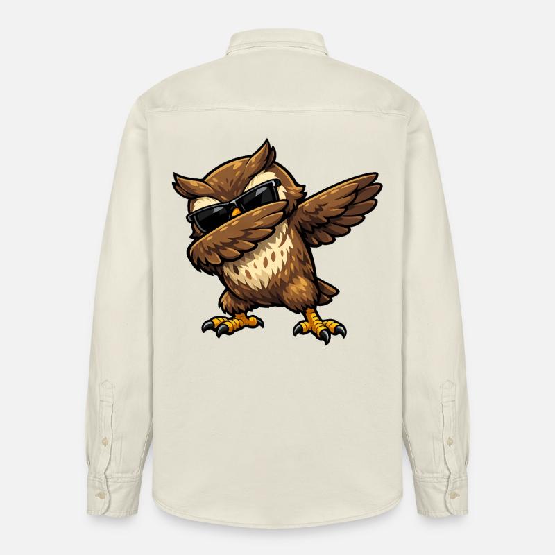 Dabbing Eule - Relaxed Fit Unisex Organic Hemd von Stanley/Stella - Natur