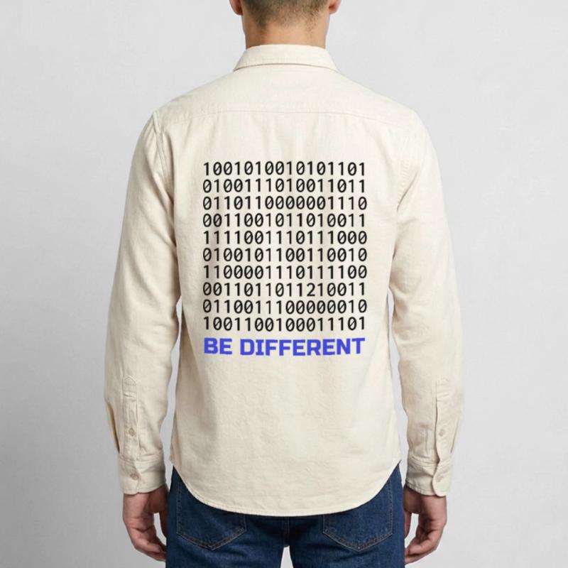 Be Different: Binary Pattern with Message Relaxed Fit Unisex Organic Shirt by Stanley/Stella