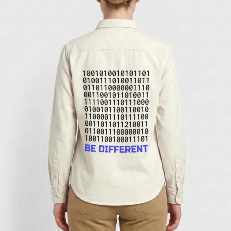Be Different: Binary Pattern with Message Relaxed Fit Unisex Organic Shirt by Stanley/Stella