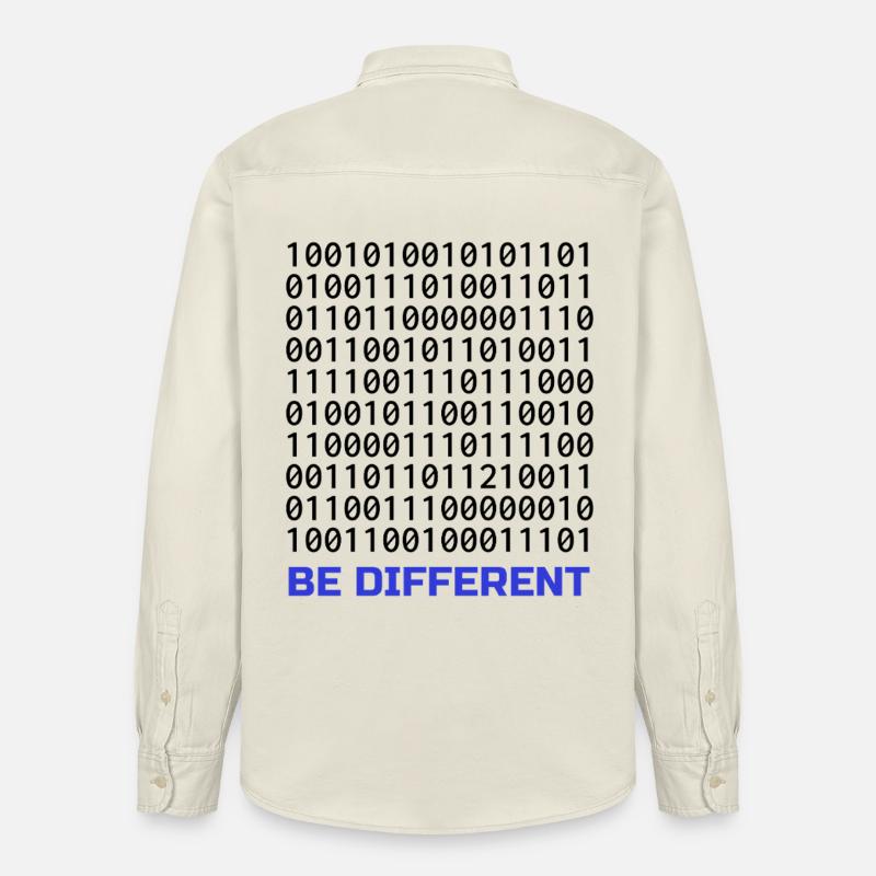 Be Different: Binary Pattern with Message - Relaxed Fit Unisex Organic Shirt by Stanley/Stella - soft Ecru