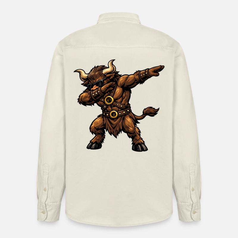 Dabbing Minotaurus - Relaxed Fit Unisex Organic Hemd von Stanley/Stella - Natur