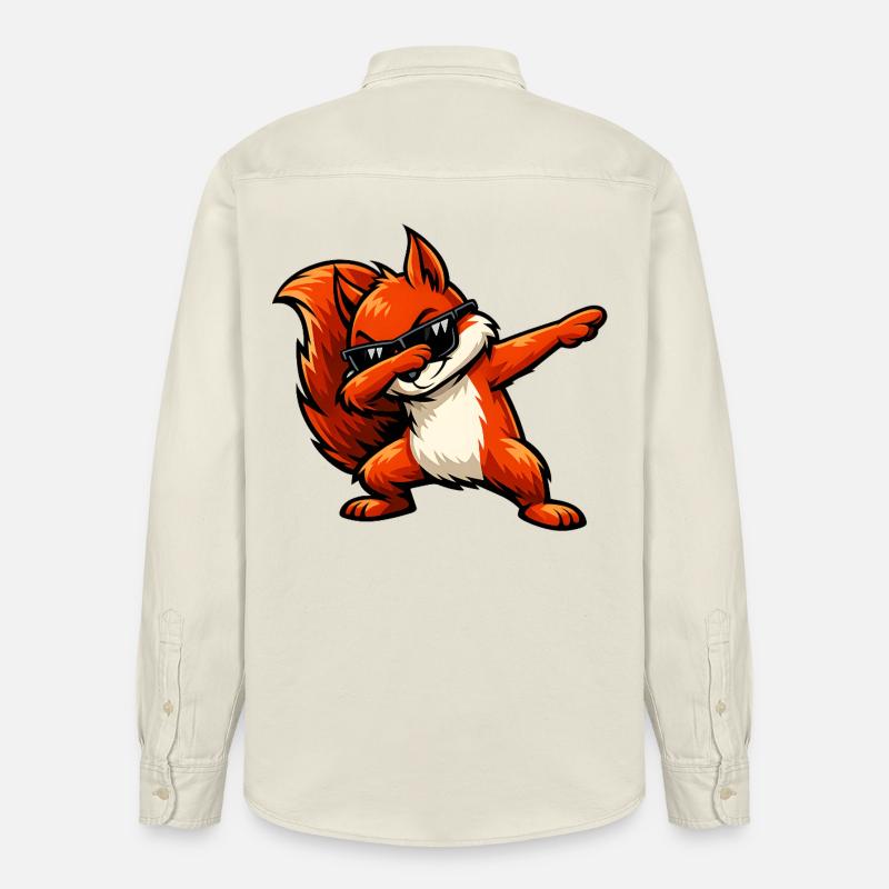 Dabbing Rotes Eichhörnchen - Relaxed Fit Unisex Organic Hemd von Stanley/Stella - Natur