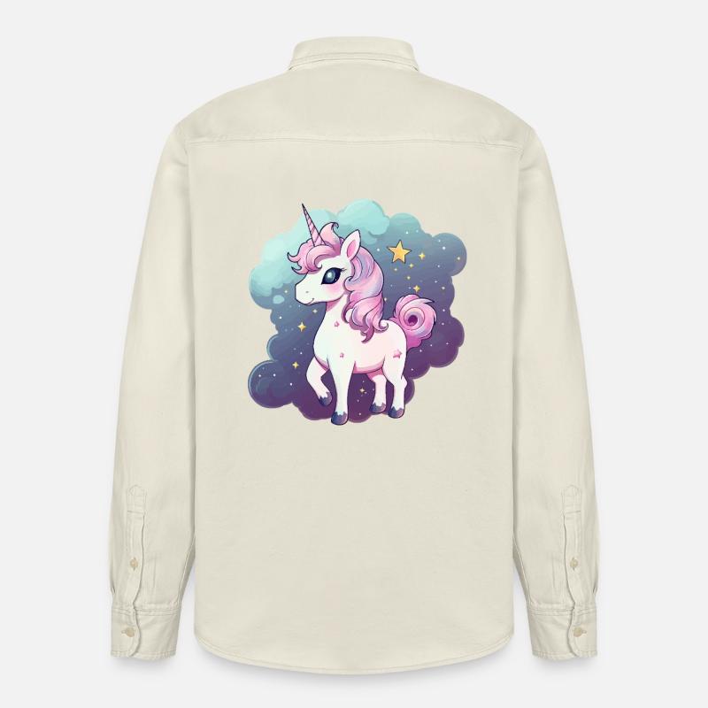 Licorne pastel - Chemise unisexe coupe décontractée bio Stanley/Stella - écru doux