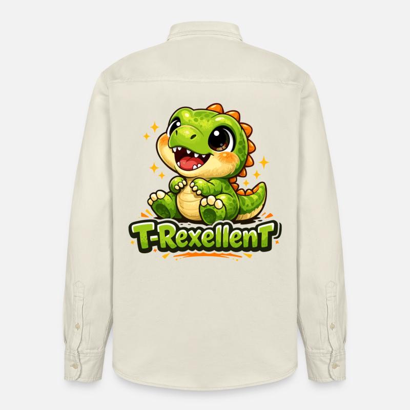 Mignon T-Rex T-Rexcellent Dino Jun - Chemise unisexe coupe décontractée bio Stanley/Stella - écru doux