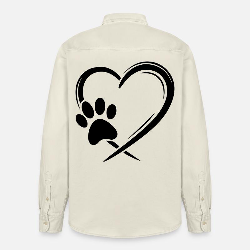 Pfote Herz - Relaxed Fit Unisex Organic Hemd von Stanley/Stella - Natur