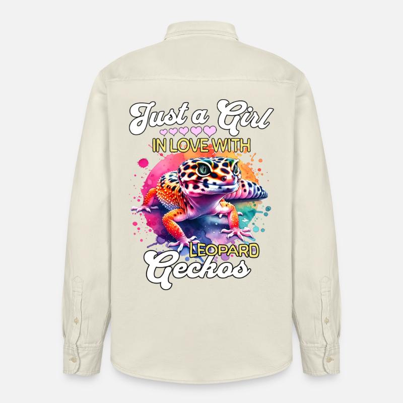 Mädchen Leopardgecko - Relaxed Fit Unisex Organic Hemd von Stanley/Stella - Natur