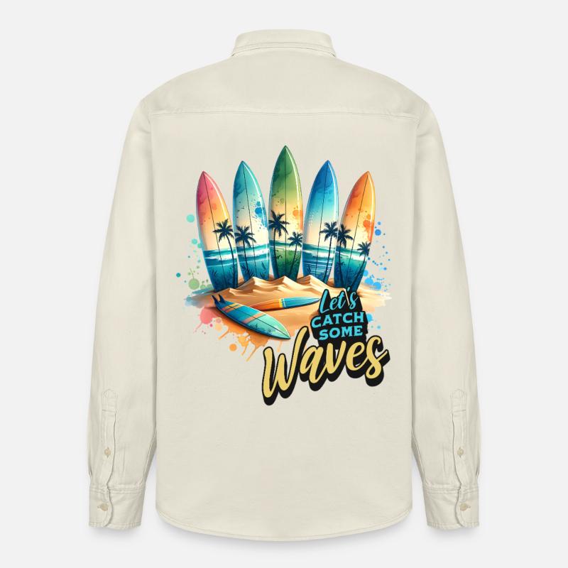 Let s Catch Some Waves - Relaxed Fit Unisex Organic Hemd von Stanley/Stella - Natur