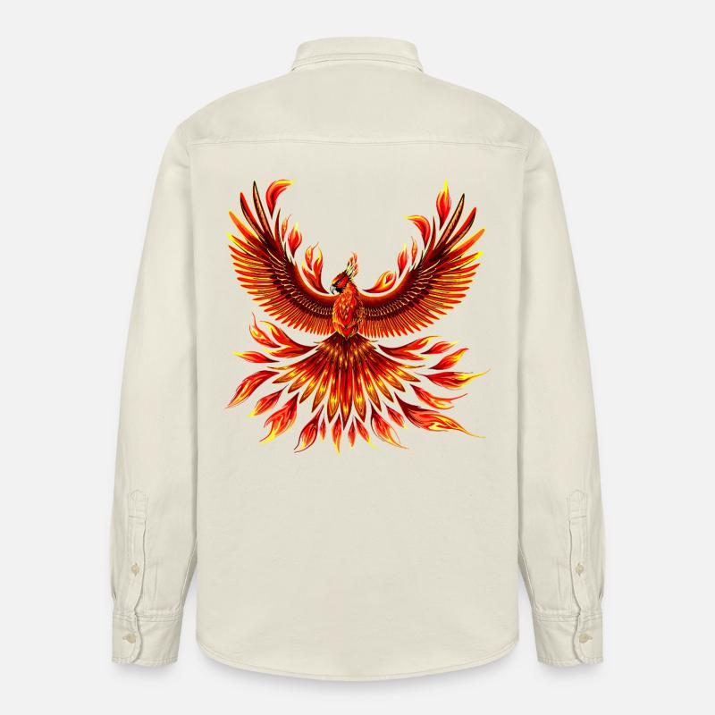 Oiseau de Feu Phénix - Chemise unisexe coupe décontractée bio Stanley/Stella - écru doux